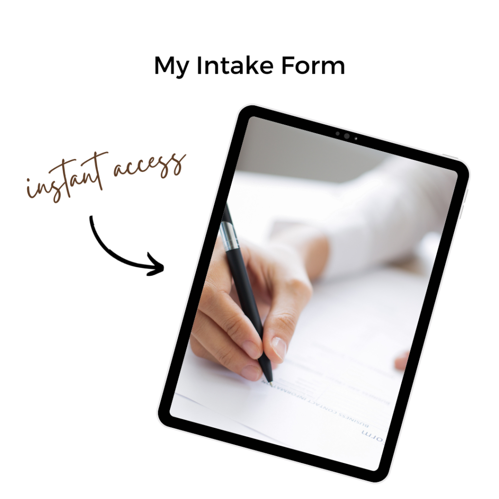 Allie writing, "My Kundalini Reiki Intake Form - instant access"